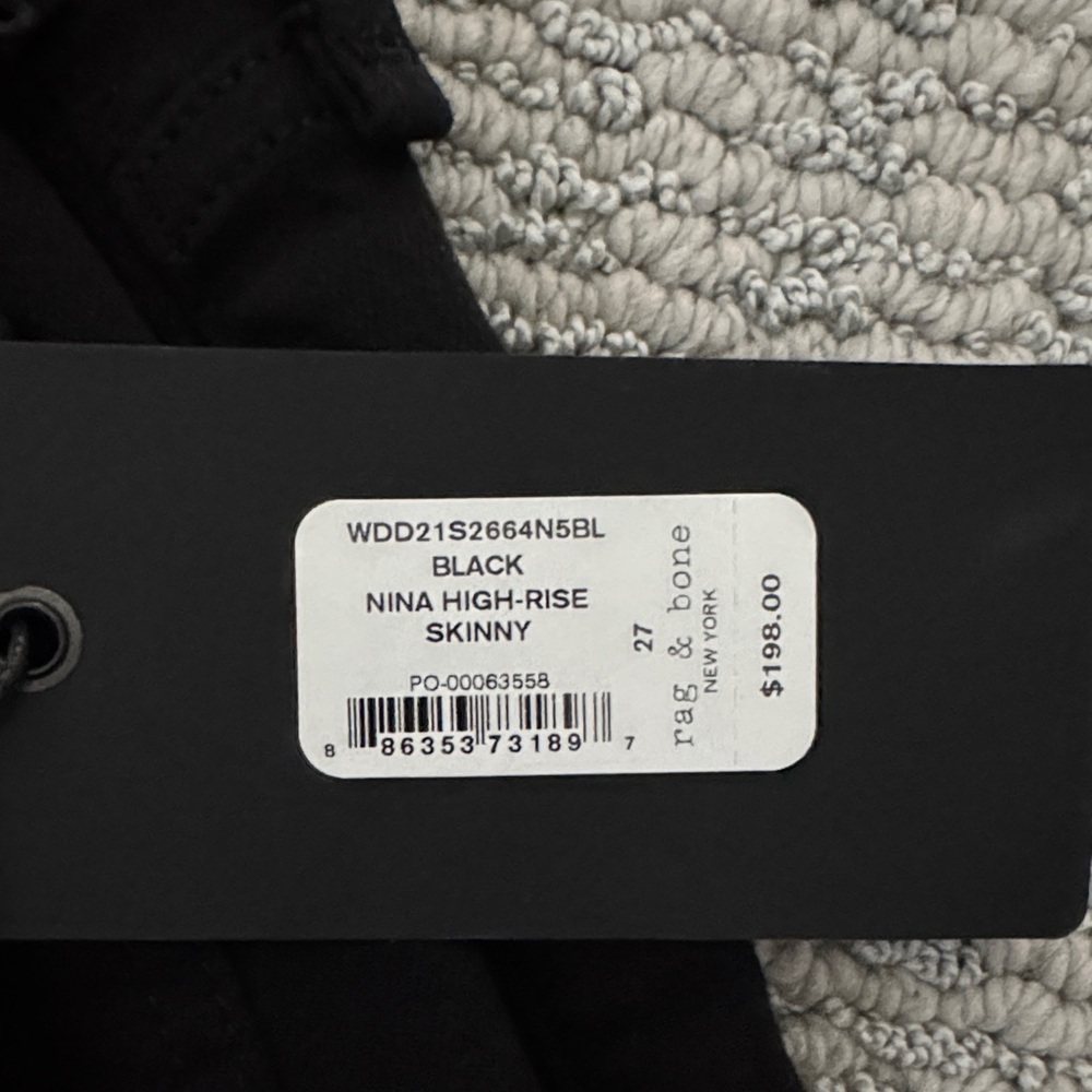 rag & bone High Rise Black Jeans - Picture 2 of 5